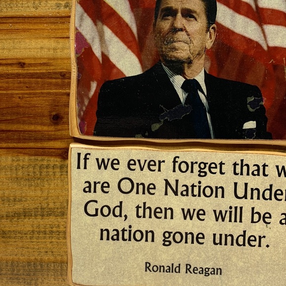 Decor | Ronald Reagan Wooden Plaque | Wall Art | History | Handmade | Vintage - Picture 4 of 9